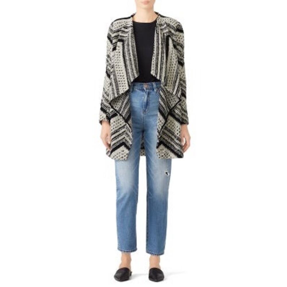 ba&sh Icare Cardigan in Black and White Size 1 or‎ Small
